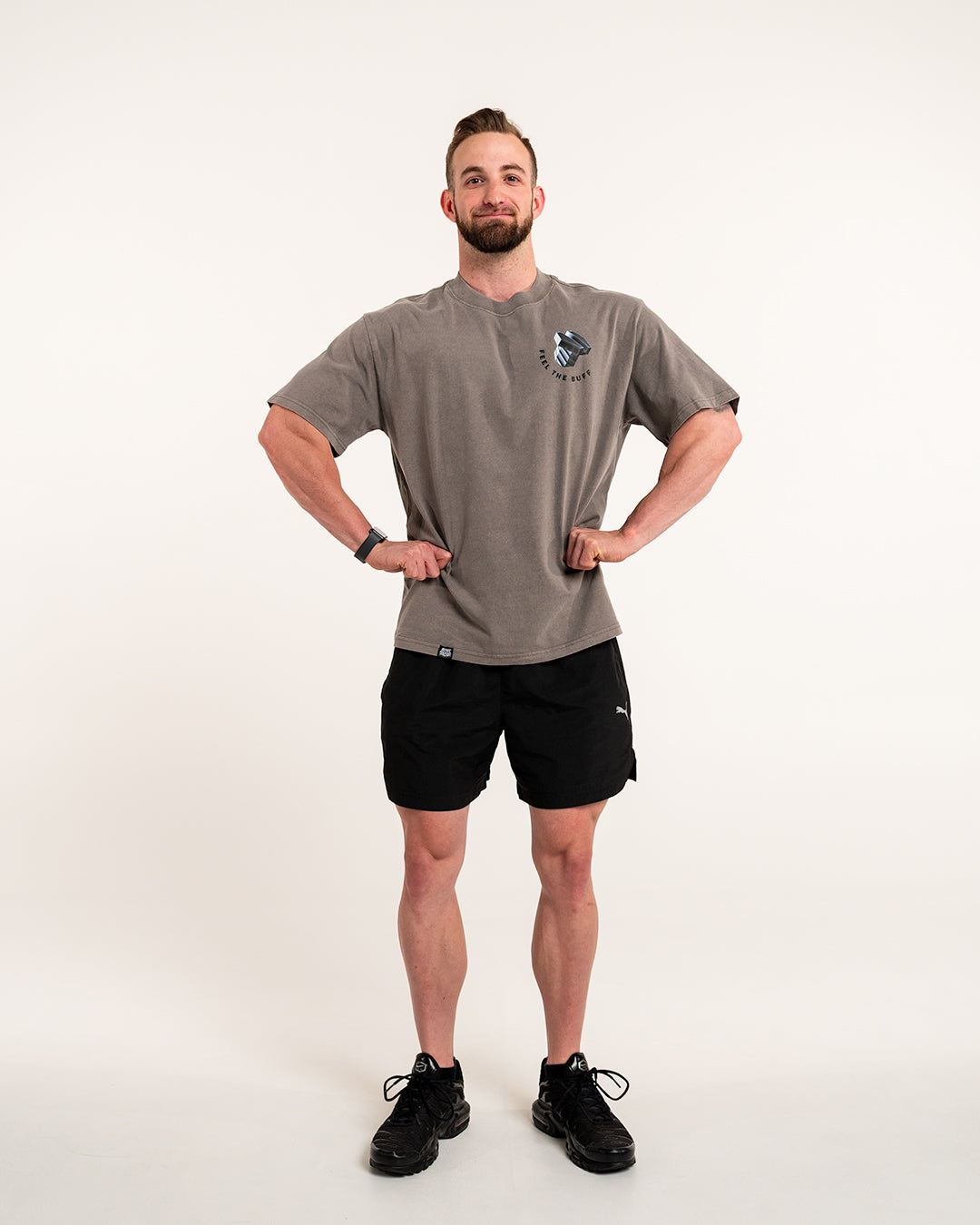 RACK-IT & TANK PREMIUM OVERSIZED TEE Buff Studs