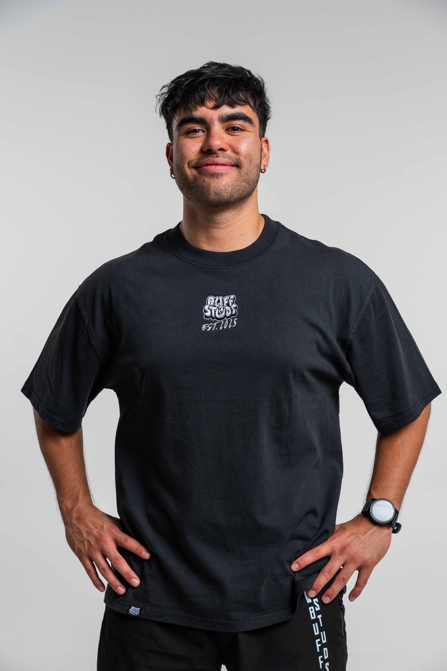 BUFF SINCE DAY ONE PREMIUM OVERSIZED ANNIVERSARY TEE Buff Studs