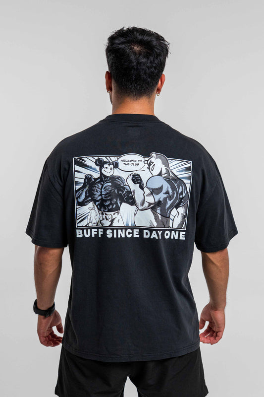 BUFF SINCE DAY ONE PREMIUM OVERSIZED ANNIVERSARY TEE Buff Studs