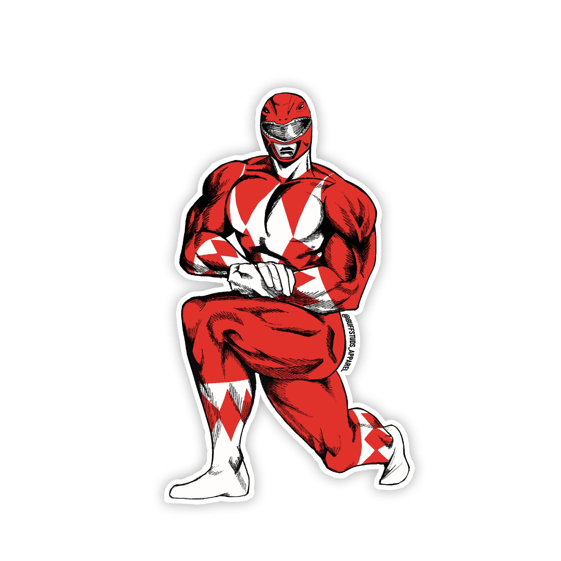 RED POWER POSER CHARACTER STICKER Buff Studs