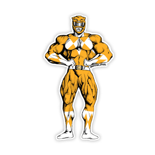 YELLOW POWER POSER CHARACTER STICKER Buff Studs
