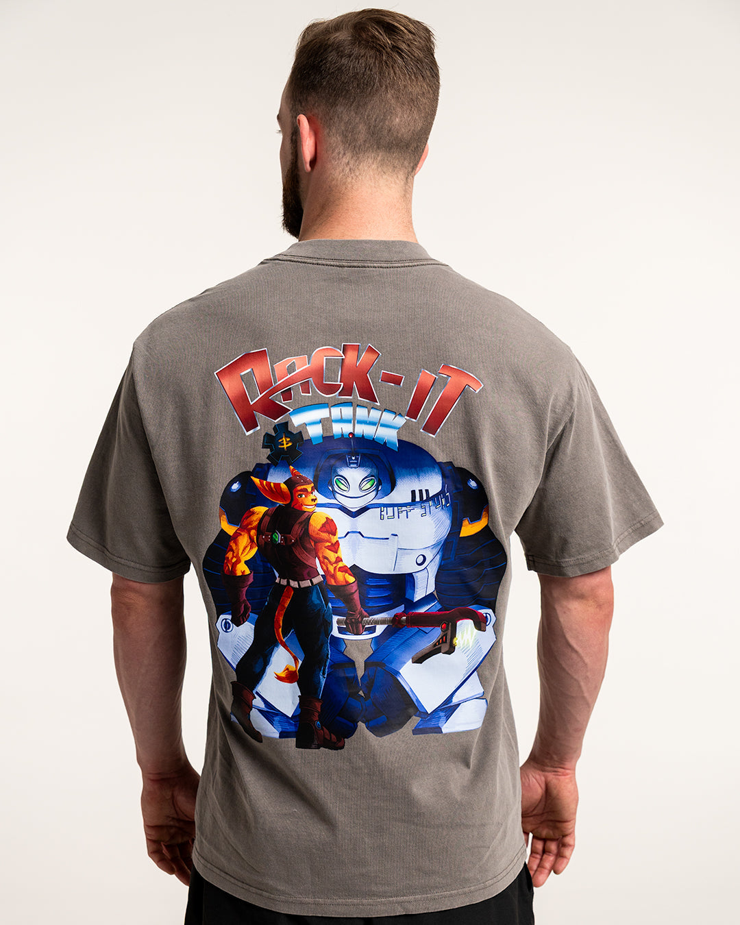 RACK-IT & TANK PREMIUM OVERSIZED TEE Buff Studs