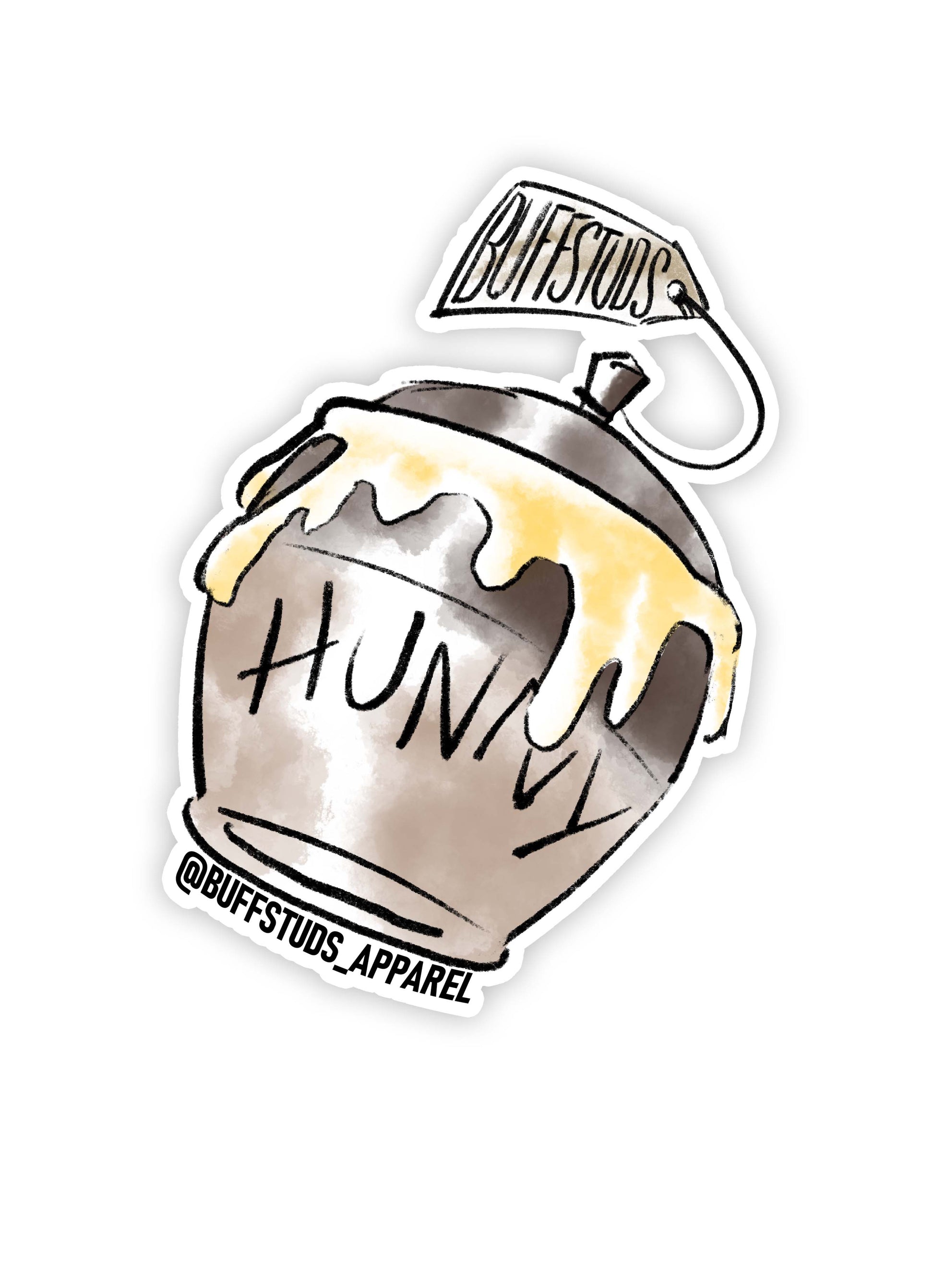 Winnie The Stud Logo Sticker Buff Studs